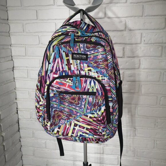 Reaction Kenneth Cole Multi Colored Unisex Zipper Closure Back Pack - Picture 1 of 12